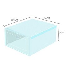 플라스틱 투명한 구두 상자 홈 부팅 쌓을 수있는 접이식 스토리지 주최자 다기능 방진 대합 조개 껍질 프레임, A4_4PCS