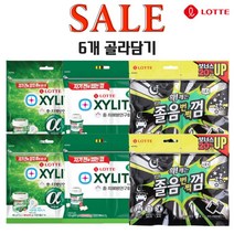 롯데 자일리톨 오리지날 105g 알파 오리지날 88g 졸음번쩍 껌 105g 리필 (총6개) 골라담기, 자일리톨 오리지날105g 3개, 졸음번쩍 껌105g 3개
