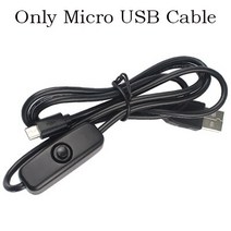 Dc 5v 2.5a 전원 공급 장치 Eu 충전기 어댑터 Arduino Raspberry Pi 3 2 용 스위치가있는 마이크로 Usb 충전 케이블, [02] USB Cable