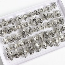 해골 반지 볼드링 텅스텐 10/20/30 Pcs/Lot 펑크 바이커 고딕 믹스 스타일 골드 실버 도금 파티 쥬얼리 액세서리