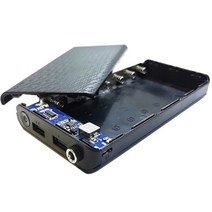 듀얼 USB 출력 DC 출력 9V / 12V 7x18650 배터리 케이스 전원 은행 쉘, 검은 색