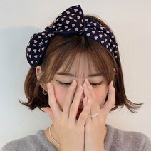 러블리귀욤 하트 와이어 왕리본 머리띠