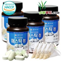 HACCP 식약처 인증 매스틱 정 그리스 키오스 매스틱정 매스틱검 (600mg x 60정) + 슈퍼푸드.com 연자육 티백, 4세트, [(600mg x 60정) + 1g]