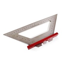 140MM 목공 삼각형 각도 눈금자 스테인레스 스틸 인치 라인 드로잉 마킹 게이지 목수 광장 목공 측정 도구, 빨간색