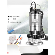 장마대비 수중모터펌프 농업용 수영장 배수용 양수기, 750W1인치베어 메탈