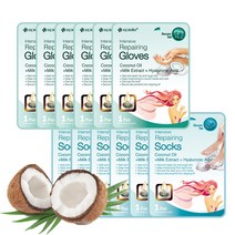 에피엘르 코코넛 오일 + 우유 추출물 히알루론산 추출 손팩발팩 12팩 풋팩, 없음, 03.손팩6팩 발팩6팩