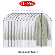 보관 커버 5/10Pcs 방진복옷 늘어뜨림 의류 드레스 옷 정장 셔츠 먼지 커버 홈 스토리지 가방 파우치 주최, 04 10 Pcs Black_01 60x80cm