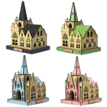 아도라하우스 미니어처 모형 미니빌리지 A4 성당, ♥핑크