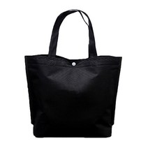 부직포 경량 장바구니 쇼핑백 손가방 수납백 블랙 L