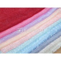 패브릭제이 샤 원 톤 주름 노방 오간자 원단 10종 FJ-176, 레드