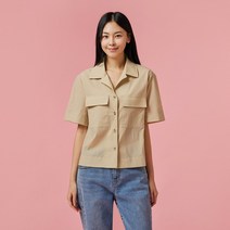 [JAJU/자주] 여 에어코튼 포켓 블라우스_베이지