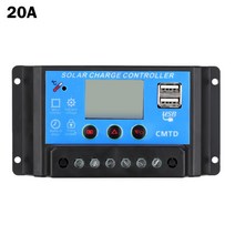 캠핑카 카라반 자인 지능형 20A 12V / LCD 스플레이 듀얼 USB 출력 태양 전지 패널 레귤레이터 충전, 한개옵션0