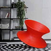 스핀체어 팽이 회전 오뚜기 의자 카페 라운지 야외, 66x82x59cm 레드