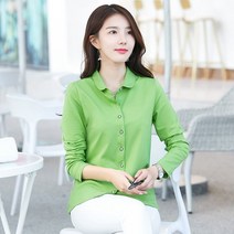 봄과 가을 여성 골프 의류 여성 골프 자켓 패션 의류 옷깃 티셔츠 여성 긴 소매 봄과 가을 새 코튼 셔츠 스키니 백 셔츠 리드 카디건