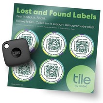 Tile 정품 메이트() 블루투스 트래커 키 파인더 및 휴대폰 가방 등을 위한 아이템 로케이터 최대 250피트 범위 워터프루프 iOS 안드로이드 호환 (2개입) 2190, Mate Black / 1-Pack + Labels, Mate Black / 1-Pack + Labels