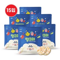 지구대장 유기농 아기 과자 간식 뻥튀기 뻥그리 쌀칩 라이스칩 쌀과자 15개, 뻥그리 유기농 핑크바나나 뻥튀기, 25g
