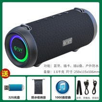 mifa A90 32gb 캠핑용 블루투스 스피커 IPX8 방수 LED 무드등 40W, 블랙 (방수 보호 가방), 공식 표준