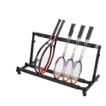 높이 조절 배드민턴 테니스 라켓 거치대 선반 체육관, 검은색 거치대(높이 조절 가능)