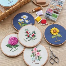 [수틀포함] 프랑스자수 꽃 만들기 DIY 패키지 10종 (택1) / 취미 키트, 3.체리꽃