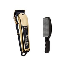 WAHL 왈 클리퍼 바리깡 Professional 5 성급 골드 무선 매직 클립 헤어 플랫 탑 블랙 빗 번들