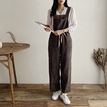 브이와이 여자 캐주얼 골덴 코듀로이 멜빵 바지