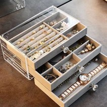 3단 투명 보석함 쥬얼리 보관함 주얼리 박스 반지케이스 예물함 통