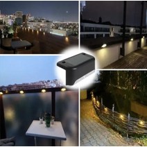 태양광 LED 조명 야외 정원 방수 램프 계단 울타리 장식 햇빛, 18.black warm light - 8PCS