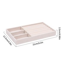 악세사리 진열장 쇼케이스 보석함 쥬얼리 장식장 패션 휴대용 벨벳 보석 반지 보석 주최자, 베이지