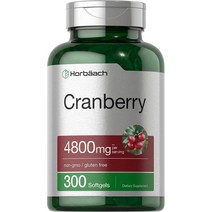 미국직구 크랜베리 서플먼트 4800mg 300 소프트젤 농축액 추출물 나온 비-GMO 및 글루텐 프리 크랜베리 필, 수량, 상세참조