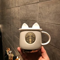 스타벅스 세라믹 머그컵 스푼포함 이쁘고 다양한 컬러 사이렌 머그잔 컵, 백동메달414ml+캡