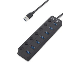 태블릿용 썬더볼트 독 다기능 C타입 멀티 허브 도킹 스테이션 포트 usb 허브 3.0 usb 3.0 허브 스플리터 47 포트 켜기끄기 스위치 전원 어댑터 포함 macbook, 7포트 허브