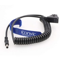 Eonvic Atomos Shogun 모니터용 12V V-마운트 D-탭 - 2.1 x 5.5mm DC 배럴 전원 케이블 (DC 코일 케이블), DC Coiled Cable