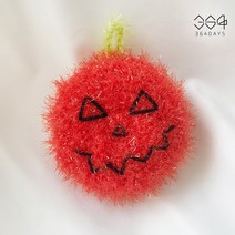 364days 해골펌킨 호박 수세미 할로윈데이 파티 데코 장식 할로윈 수세미 선물 할로윈분위기 소품 투명케이스 선물포장, 02.삐쭉이펌킨 수세미 1개(개별포장), 고리o