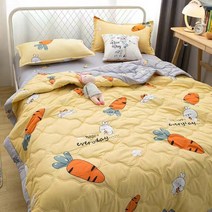 여름이불 담요 여름 이불 에어컨 얇은 선물 침대 신생아 수건 모슬린 Swaddles 소파 수유 커버, 200x230cm(78x90inch)_Carrot Bu