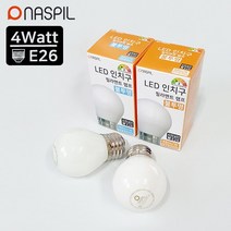 나스필 LED인치구 전구 불투명 4W E26 주광색 전구색 6500K 3000K 소형 미니전구, 1개, 나스필led인치구-불투명4W-주광색