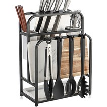 무타공마켓 올인원 칼꽂이 도마걸이, 블랙