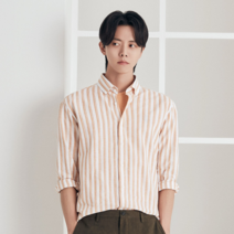 오렌지 클래식 스트라이프 린넨셔츠