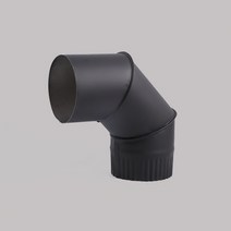 화목난로 연통 벽난로 특수 틸 90도 직각 엘보, 200mm 블랙