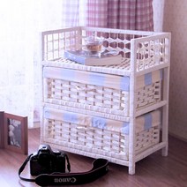 라탄 거실 다용도 수납장 옷수납장 라탄가구 눈 따뜻한 보관 캐비닛 서랍 신발 캐비닛 사물함 아기 옷장 침실 다층 마무리 침대 옆 탁자, 다섯 서랍, 순백의