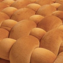 꽈배기 매듭 매트리스 이불 자이언트얀 대형바닥매트 벨벳 실타레 쿠션 손매듭 인테리어, 카라멜색상