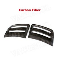 탄소 섬유 앞 측면 범퍼 공기 통풍구 트림 커버 스티커 프레임 벤츠 W204 C200 C300 C63 AMG 2008-2011 FRP 특종 플레이트, Carbon Fiber