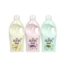 [엘지생활건강] 아우라 미세플라스틱free 초고농축 섬유유연제 1Lx3개, 직접입력1:08)미드나잇+메리미+스모키