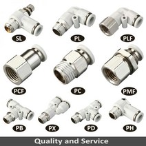 퀵커플러 공압 피팅 파이프 커넥터 흰색 호스 1/4 1/2 6mm 8mm BSP 스레드 퀵 커플 링 에어 튜브, 6-01(6mm-1l8), PL