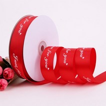 2.5cm 45 미터/롤 수제 DIY 리본 장식 컬러 벨트 프린트 케이크 꽃 웨딩용 보울라, 04 Red_01 2.5cm x 5m