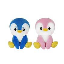 플러시플러시 펭귄 커플 시팅 인형 PENGUIN SITTING DOLL, 분홍색 펭귄(PINK PENGUIN)