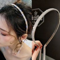 셀프웨딩 신부 헤어악세사리 티아라 촬영 소품여성 럭셔리 라인석 헤어 밴드 롱 태슬 보우 크리스탈 머리띠