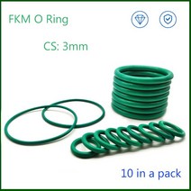 고무오링 패킹 실리콘 오링 고무링 CS 3mm 한 팩에 10 개 불소 고무 씰링 O 링 FKM O-링 오일 씰 워터, 07 OD 14mm_01 10 Pieces_01 3mm