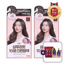 [LG생활건강] 엘라스틴 샴푸하듯 10분 간편염색 80g x 2개 짙은갈색+닥터그루트 마이, 상세 설명 참조