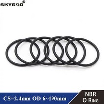 기계 부속 자재 베어링 스쿠류 커넥터 볼 밸브 샤프트 NBR O 링 씰 개스킷 두께 CS 2.5mm OD 6 ~ 190mm 니트릴 부탄올 고무 스페이서 오일 저항 와셔 둥근 모, OD 180mm ID 175.2mm, 2.4mm