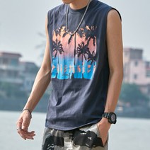 남자힙합나시티 베스트 남 여름 힙합 와이드 숄더 슬리브 남성 순면 스포츠 민소매 밍크 뚱보 빅 사이즈 아메리칸 민소매